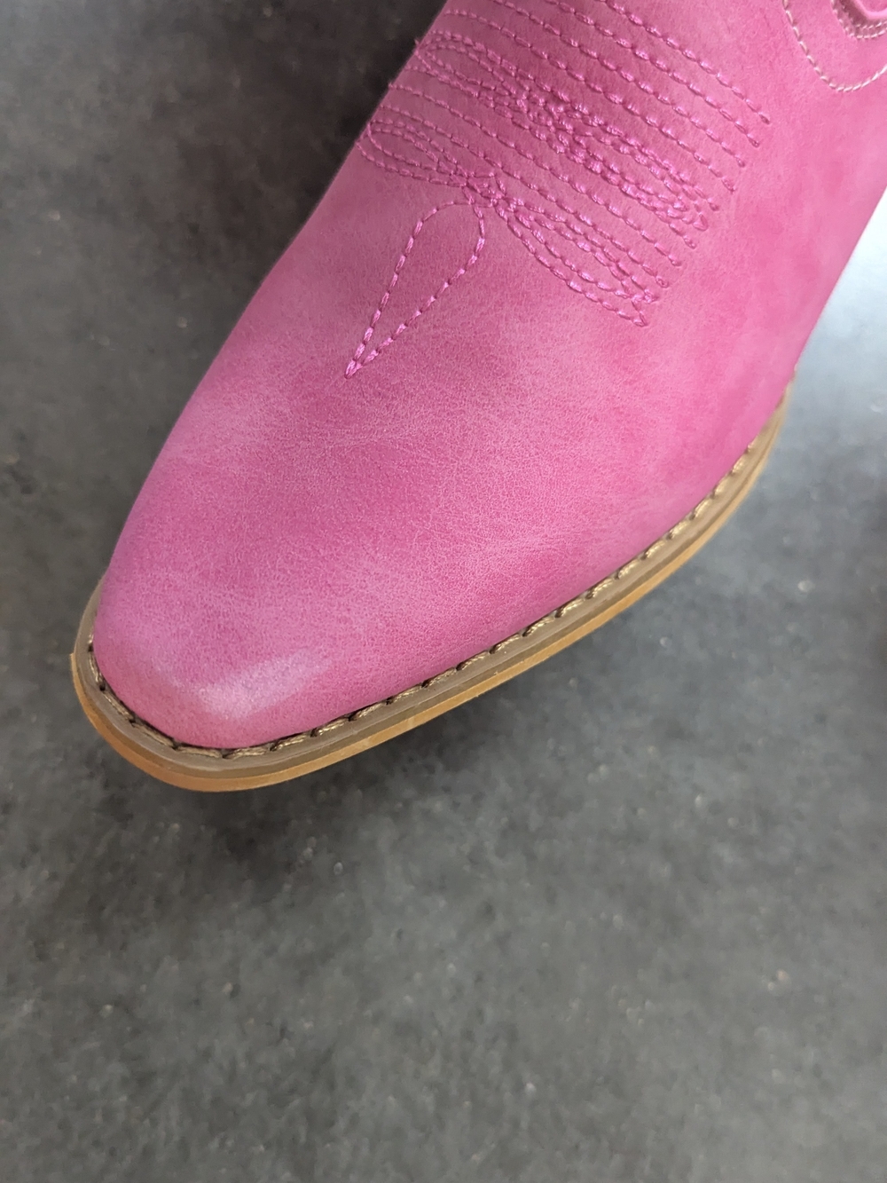 Pink Suede Western Knee-High Boots - Picture 4 of 4